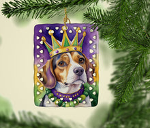Load image into Gallery viewer, Beagle King of Mardi Gras Porcelain Ornament
