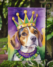 Load image into Gallery viewer, Beagle King of Mardi Gras Garden Flag - Vibrant Dog-Themed Yard Decor by Caroline's Treasures