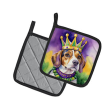 Load image into Gallery viewer, Beagle King of Mardi Gras Pot Holders - Set of 2 Decorative Kitchen Helpers | Made in the USA