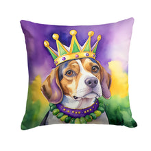 Load image into Gallery viewer, Beagle King of Mardi Gras Throw Pillow - 14x14 Decorative Pillow – Art for Your Home &amp; Patio