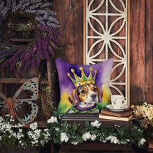 Load image into Gallery viewer, Beagle King of Mardi Gras Throw Pillow