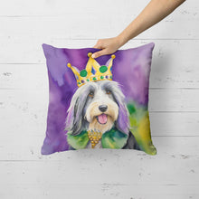 Load image into Gallery viewer, Bearded Collie King of Mardi Gras Throw Pillow