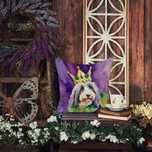 Load image into Gallery viewer, Bearded Collie King of Mardi Gras Throw Pillow