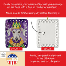 Load image into Gallery viewer, Bedlington Terrier King of Mardi Gras Porcelain Ornament