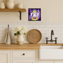 Load image into Gallery viewer, Bedlington Terrier King of Mardi Gras Framed Metal Print