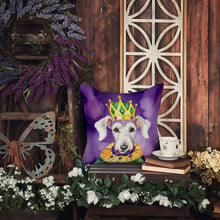 Load image into Gallery viewer, Bedlington Terrier King of Mardi Gras Throw Pillow