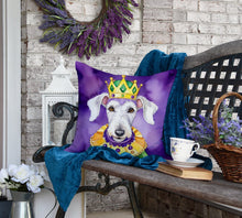 Load image into Gallery viewer, Bedlington Terrier King of Mardi Gras Throw Pillow