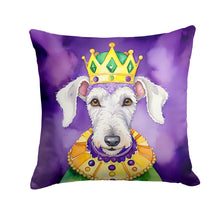 Load image into Gallery viewer, Bedlington Terrier King of Mardi Gras Throw Pillow