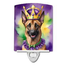 Load image into Gallery viewer, Belgian Malinois King of Mardi Gras Ceramic Night Light