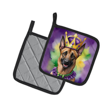 Load image into Gallery viewer, Belgian Malinois King of Mardi Gras Pot Holders - Set of 2 Decorative Kitchen Helpers | Made in the USA