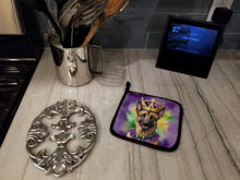 Load image into Gallery viewer, Belgian Malinois King of Mardi Gras Pot Holders - Set of 2 Decorative Kitchen Helpers | Made in the USA