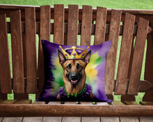 Load image into Gallery viewer, Belgian Malinois King of Mardi Gras Throw Pillow - 14x14 Decorative Pillow – Art for Your Home &amp; Patio