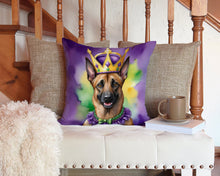 Load image into Gallery viewer, Belgian Malinois King of Mardi Gras Throw Pillow - 14x14 Decorative Pillow – Art for Your Home &amp; Patio