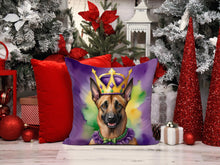 Load image into Gallery viewer, Belgian Malinois King of Mardi Gras Throw Pillow - 14x14 Decorative Pillow – Art for Your Home &amp; Patio