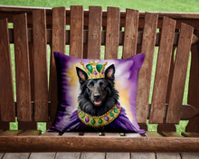 Load image into Gallery viewer, Belgian Sheepdog King of Mardi Gras Throw Pillow - 14x14 Decorative Pillow – Art for Your Home &amp; Patio