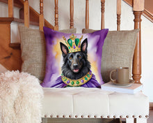 Load image into Gallery viewer, Belgian Sheepdog King of Mardi Gras Throw Pillow - 14x14 Decorative Pillow – Art for Your Home &amp; Patio