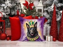 Load image into Gallery viewer, Belgian Sheepdog King of Mardi Gras Throw Pillow