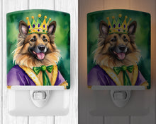 Load image into Gallery viewer, Belgian Tervuren King of Mardi Gras Ceramic Night Light