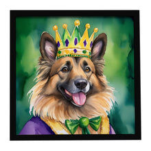Load image into Gallery viewer, Belgian Tervuren King of Mardi Gras Framed Metal Print