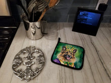 Load image into Gallery viewer, Belgian Tervuren King of Mardi Gras Pot Holders - Set of 2 Decorative Kitchen Helpers | Made in the USA