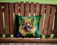 Load image into Gallery viewer, Belgian Tervuren King of Mardi Gras Throw Pillow - 14x14 Decorative Pillow – Art for Your Home &amp; Patio