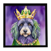 Load image into Gallery viewer, Bergamasco Sheepdog King of Mardi Gras Framed Metal Print
