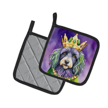 Load image into Gallery viewer, Bergamasco Sheepdog King of Mardi Gras Pot Holders - Set of 2 Decorative Kitchen Helpers | Made in the USA
