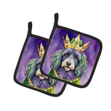Load image into Gallery viewer, Bergamasco Sheepdog King of Mardi Gras Pot Holders - Set of 2 Decorative Kitchen Helpers | Made in the USA