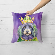 Load image into Gallery viewer, Bergamasco Sheepdog King of Mardi Gras Throw Pillow