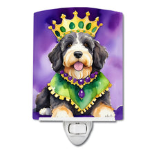 Load image into Gallery viewer, Bernedoodle King of Mardi Gras Ceramic Night Light
