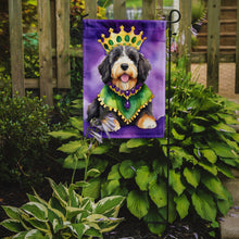 Load image into Gallery viewer, Bernedoodle King of Mardi Gras Garden Flag - Vibrant Dog-Themed Yard Decor by Caroline's Treasures
