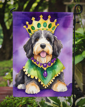 Load image into Gallery viewer, Bernedoodle King of Mardi Gras Garden Flag - Vibrant Dog-Themed Yard Decor by Caroline's Treasures
