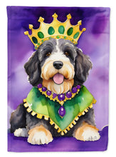 Load image into Gallery viewer, Bernedoodle King of Mardi Gras Garden Flag - Vibrant Dog-Themed Yard Decor by Caroline's Treasures