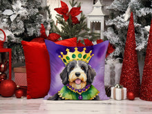 Load image into Gallery viewer, Bernedoodle King of Mardi Gras Throw Pillow - 14x14 Decorative Pillow – Art for Your Home &amp; Patio