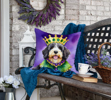 Load image into Gallery viewer, Bernedoodle King of Mardi Gras Throw Pillow