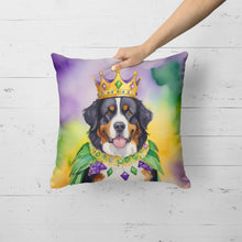 Load image into Gallery viewer, Bernese Mountain Dog King of Mardi Gras Throw Pillow