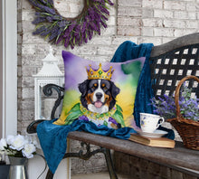 Load image into Gallery viewer, Bernese Mountain Dog King of Mardi Gras Throw Pillow