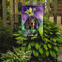 Load image into Gallery viewer, Black and Tan Coonhound King of Mardi Gras Garden Flag - Vibrant Dog-Themed Yard Decor by Caroline's Treasures