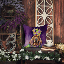 Load image into Gallery viewer, Bloodhound King of Mardi Gras Throw Pillow