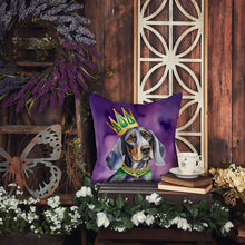 Load image into Gallery viewer, Bluetick Coonhound King of Mardi Gras Throw Pillow