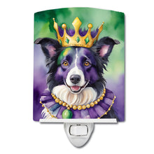 Load image into Gallery viewer, Border Collie King of Mardi Gras Ceramic Night Light