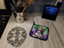 Load image into Gallery viewer, Border Collie King of Mardi Gras Pot Holders - Set of 2 Decorative Kitchen Helpers | Made in the USA
