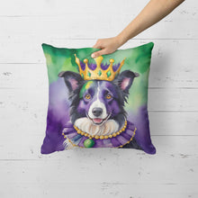 Load image into Gallery viewer, Border Collie King of Mardi Gras Throw Pillow