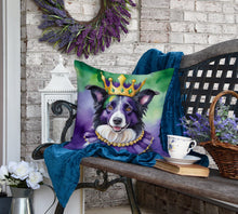 Load image into Gallery viewer, Border Collie King of Mardi Gras Throw Pillow
