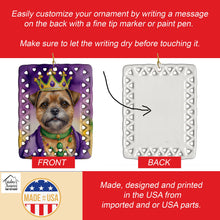 Load image into Gallery viewer, Border Terrier King of Mardi Gras Porcelain Ornament