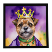 Load image into Gallery viewer, Border Terrier King of Mardi Gras Framed Metal Print