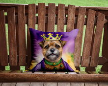 Load image into Gallery viewer, Border Terrier King of Mardi Gras Throw Pillow - 14x14 Decorative Pillow – Art for Your Home &amp; Patio