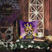 Load image into Gallery viewer, Border Terrier King of Mardi Gras Throw Pillow - 14x14 Decorative Pillow – Art for Your Home &amp; Patio