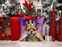 Load image into Gallery viewer, Border Terrier King of Mardi Gras Throw Pillow - 14x14 Decorative Pillow – Art for Your Home &amp; Patio