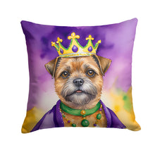 Load image into Gallery viewer, Border Terrier King of Mardi Gras Throw Pillow